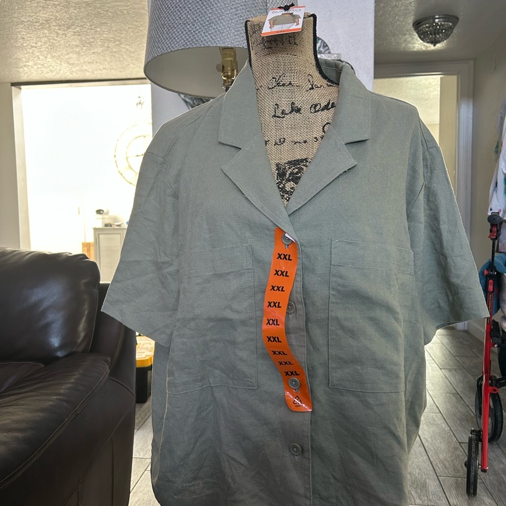 Buffalo David Bitton Olive Casual Button Down Shirt